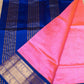 Hot Pink with Golden Blue Border Korvai Saree -112