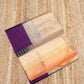 Wine Purple With Orange Border Korvai Saree - 113