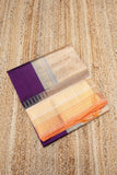 Wine Purple With Orange Border Korvai Saree - 113