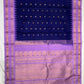 Pure HandwSareeoven Gadwal Silk Saree Midnight Purple -007