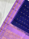 Pure HandwSareeoven Gadwal Silk Saree Midnight Purple -007