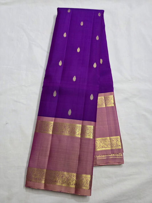 Pure Handwoven Gadwal Silk Saree Ultra Voilet -025