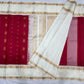 Pure Handwoven Gadwal Silk Saree Cherry Red - 018