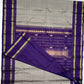 Pure Handwoven Gadwal Silk Saree Russian Purple -017