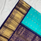 Pure Handwoven Gadwal Silk  Cryan Bule - 028