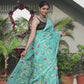 Azure Blue Muslin Jamdani Saree-074